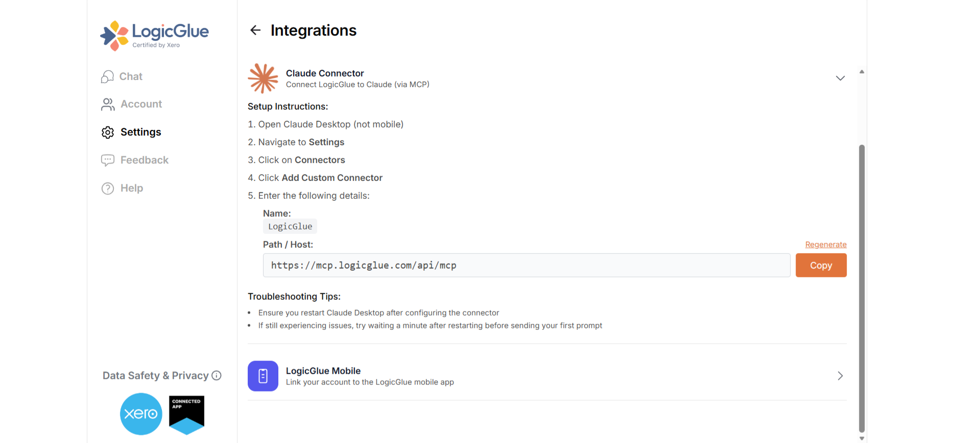LogicGlue answering a typed question about overdue invoices